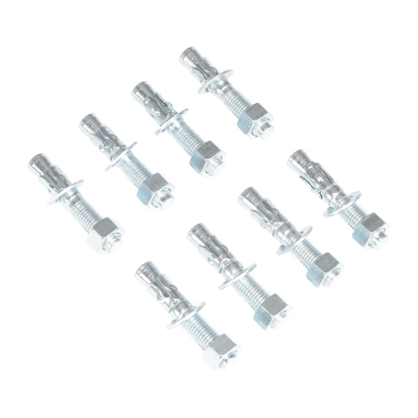 Vestil Sleeve Anchor, 3/4" Dia., 4" L, Steel Zinc Plated, 8 PK AS-344-8PK - main